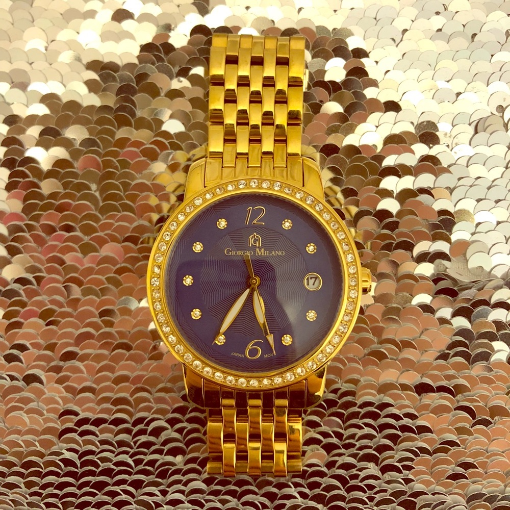 💙Giorgio Milano Gold Watch Navy Face💙